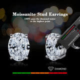 Laatikui 1ct Moissanite Stud Earrings for Women, D Color VVS1 Clarity Solitaire Oval Cut Moissanite Earrings in S925 Sterling Silver