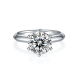 LAATIKUI 3 Carat Round Cut Moissanite Engagement Ring- Bridal Set - Classic Ring - Solitaire Ring - 18k White Gold Over Silver