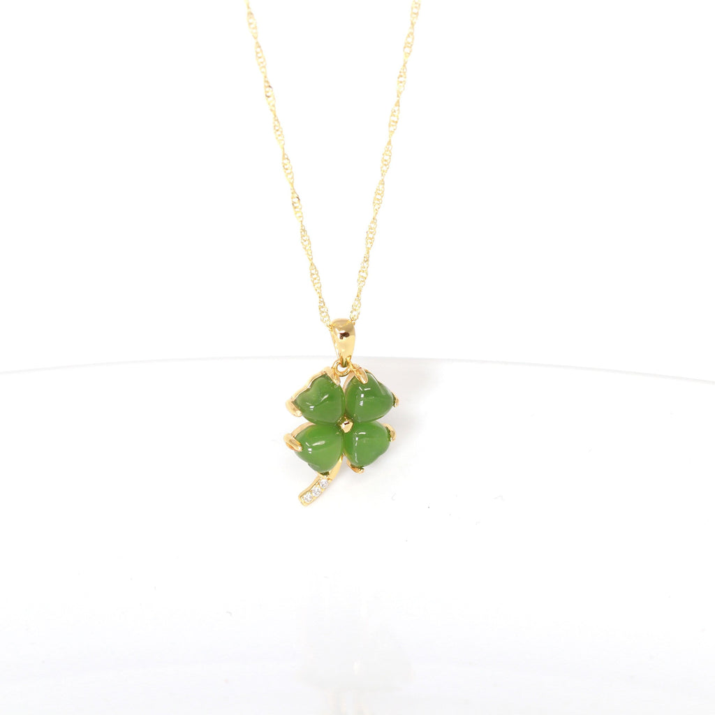 Natural Green Jade Donut Pendant Necklace ,jade jewelry,Premium Jade,P –  GranskyJewellery