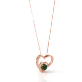 Sterling Silver Nephrite Green Jade Classic Love Heart Pendant Necklace
