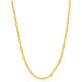 18K Gold Water Wave Chain Necklace - 1.2g, 18in