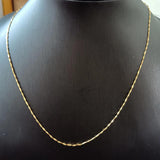 18K Gold Necklace Ingot Chain -2.0g 18in
