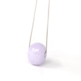 "Good Luck Button" Necklace Real Lavender-Green Jade Lucky KouKou Pendant Necklace