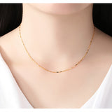18K Gold Necklace Ingot Chain -2.0g 18in