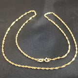 18K Gold Water Wave Chain Necklace - 1.2g, 18in