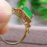 Natural Green Jade Ring Adjustable