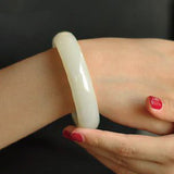 White Hetian Jade Bangle Bracelet