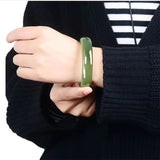 Green Hetian Jade Bangle Bracelet Nephrite Jade