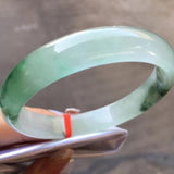 Natural Burma Jade Bangle Grade A Genuine Jadeite Ice Moistening Floating Green Flower