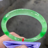 Grade A Emerald Ice Float Round Jadeite Bangle