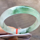 Natural Burma Jade Bangle Grade A Genuine Jadeite Ice Moistening Floating Green Flower