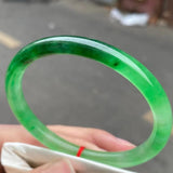 Grade A Emerald Ice Float Round Jadeite Bangle